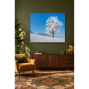 Impression sur toile Fida Lone Snowy Tree Under Blue Sky - Product Image 1