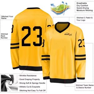 Maillots de hockey personnalisés en twill brodé, imperméables, respirants et à séchage rapide, avec impression par transfert thermique, service OEM 2024 - Product Image 2