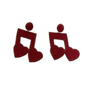 Boucles d'oreilles indiennes faites à la main pour la Saint-Valentin Design de perles de rocaille à la mode Unique et romantique pour célébrer l'amour - Product Image 3