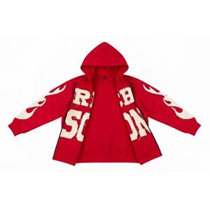 เสื้อมีฮู้ดแบบสวมศีรษะมีซิปรูด100% ผ้าฝ้ายลายกราฟิกแบบเปลวไฟและการเขียนแบบมีความสุขในไม่ช้าสำหรับทุกเพศ - Product Image 5