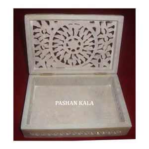 Boîtes à bijoux en pierre de savon naturelle sculptée à la main de qualité supérieure indienne, utilisées pour la décoration de la maison et le rangement des bijoux, quantité en vrac - Product Image 1