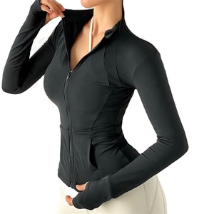 เสื้อออกกำลังกายแขนยาวเข้ารูปสำหรับผู้หญิงแจ็กเก็ตกีฬาฟิตเนสเสื้อออกกำลังกายสไตล์เท่ๆ - Product Image 2