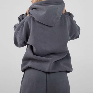 Ensembles de sweat à capuche et pantalon de sport unisexe surdimensionnés personnalisés de haute qualité ensembles de sport deux pièces avec votre logo personnalisés pour les femmes - Product Image 5