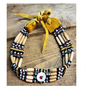 Buffalo Bone Regalia Gargantilla Collar de cuerno de búfalo natural Producto indio hecho a mano - Product Image 4