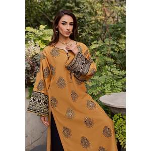 Ensemble chemise et pantalon en mousseline de soie pour femme BATIK-2PC, col en V, broderie, respirant, printemps/été, broderie de paillettes BIC-239 - Product Image 5