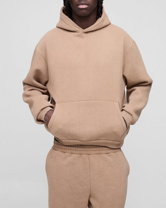 เสื้อฮู้ดแบบสวมหัวมีฮู้ดสำหรับผู้ชายกางเกงวอร์มผ้าฟลีซผ้าฝ้ายสีพื้นมีฮู้ดออกแบบโลโก้ของคุณเอง - Product Image 3