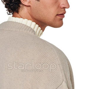 Pull cardigan en laine mélangée respirante pour homme, design luxueux, doux et tricoté, design moderne - Product Image 5