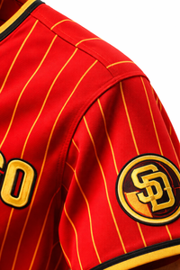 Uniformes de Béisbol Personalizados con Franjas Rojas, Venta al Por Mayor, OEM, ODM, Nombre, Número y Logotipo Personalizados, Sublimación, Bordado, Ropa Deportiva - Product Image 3