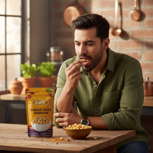 Glee Impex Sabor Picante Punjabi Tadka Makhana (Nueces de Zorro) Tostadas 30g Saludables Sin Gluten Bolsa Semirrígida - Product Image 3