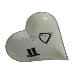 Bol à vaisselle en émail blanc artisanat coeur bol pas cher prix métal service Fruits bonbons bols à biscuits accessoires de décoration de la maison - Product Image 5