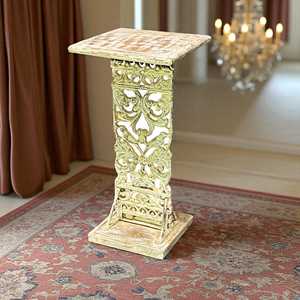 Mesa Auxiliar de Madera Maciza con Diseño Tradicional para Dormitorio, Muebles para el Hogar - Product Image 2