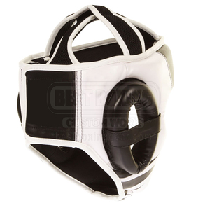 Custom PU Leather Boxing <b>Head</b> Guard for Adult <b>Training</b> & Sparring Adjustable Taekwondo <b>Head</b> Guard with Face Protection - Product Image 4