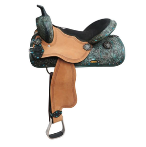 Selle de cheval professionnelle Western Black Pleasure Trail, en cuir de luxe, couleur noire, en cuir - Product Image 6