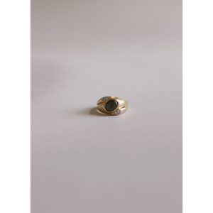 Bague vintage en or 14 carats avec saphir étoilé et diamant, design géométrique en platine, certifiée IGI, plaquée rhodium, clarté VVS, pour usage quotidien - Product Image 4