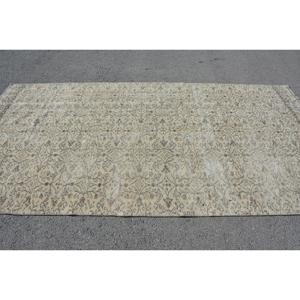 Rug, 5.1x9.9 ft Turkish Rug, <b>Brown</b> Bordered Rug <b>Wool</b> - Product Image 3