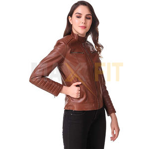 MAXFIT ENTERPRISES-Chaqueta de cuero liso para mujer y niña, diseño personalizado, tela estampada, cuero PU - Product Image 3