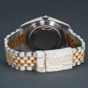 นาฬิกาควอตซ์เพชรโมอิสพร้อมสองโทนทำขึ้นอย่างสวยงามด้วยสแตนเลสสตีลสำหรับผู้ชายพร้อมความชัดเจนระดับ VVS สำหรับผู้ชาย - Product Image 5