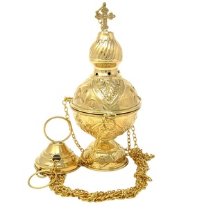 Incienso de latón colgante incensario quemador de incienso soporte festivo Puja Diwali templo quemador de incienso soporte para el hogar - Product Image 1