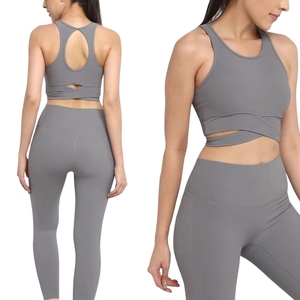 ชุดเล่นโยคะฟิตเนสเอวสูง2ชิ้นสำหรับผู้หญิงเลกกิ้งเล่นกีฬายิมเอวยางยืดระบายอากาศได้ดี - Product Image 6