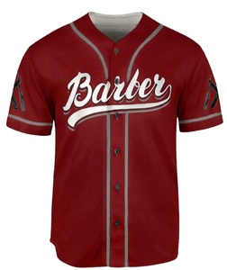 Camiseta de béisbol roja personalizada con nombre a rayas para hombre - Product Image 1