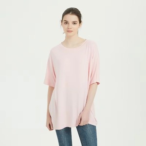Meilleur coût Performance personnalisé 280gsm lourd 100% coton surdimensionné femmes goutte épaule T-Shirt couleur unie pour l'été - Product Image 4