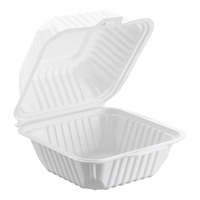 ProTakeOut [6 X 6 X 3 inch] Witte 1-delige 250 Center Slide Lock Scharnierende Afhaallocaties Duurzame Ecologische 20/7 TI/HI