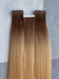 เทปผมคนจริงๆสีบลอนด์สีน้ำตาลเข้มแบบรัสเซีย