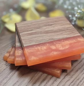 Sous-verre en bois de résine époxy pour boissons café thé tasse sous-verre pour la maison ou les occasions de mariage tapis et tampons - Product Image 5