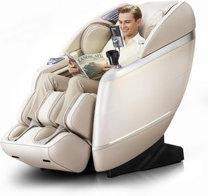Chaise de massage de haute qualité avec inclinaison zéro gravité, commandes vocales, oscillation des mollets et trois rouleaux pour les pieds - Product Image 1