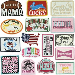 Parches Bordados con Letras Inglesas de Estilo Lindo Jianxing, Etiquetas Bordadas por Computadora para Decoración de Sombreros, Ropa y Bolsos - Product Image 1