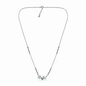 Compre un Mangalsutra de Plata Pura con Baño de Oro, Cadena de Perlas y Diamantes, Estilo Étnico Religioso, Regalo Perfecto para su Esposa - Product Image 3