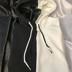 Venta al por mayor French Terry Pullover Color Block Unisex Custom 2 Tone Sudaderas Seda con capucha Satén Forrado Sudadera con capucha - Product Image 4