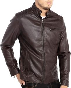 Veste en cuir pour homme en gros bon marché Vestes de motard noires Vêtements d'extérieur en cuir décontractés légers 2025 - Product Image 1