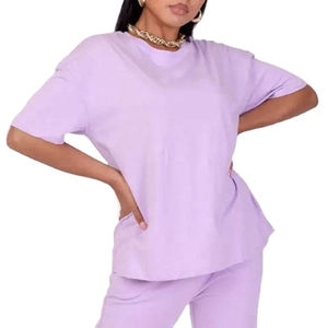 Venta al por mayor personalizado cuello redondo personalizado impreso camisetas de gran tamaño para las mujeres usan Casual a granel algodón mujeres camisetas OEM - Product Image 6