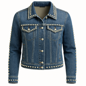 เดรสเชิ้ตยีนส์ทรงหลวมพิมพ์ลายเสือดาวสไตล์โกธิคแบบสั่งทำพิเศษเป็นมิตรกับสิ่งแวดล้อม แขนยาว ติดกระดุม เหมาะสำหรับฤดูใบไม้ร่วง เสื้อคลุมลำลองสำหรับผู้หญิง - Product Image 3