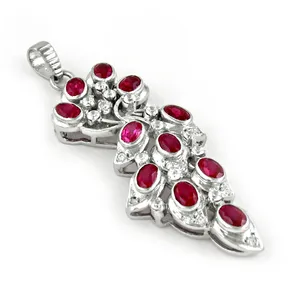 925 Sterling <b>Silver</b> Rose Gold Rhodium Plated Ruby Religious Charm Pendant for <b>Women</b> Elegant Luxurious - Product Image 3