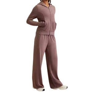 Nouvelle arrivée Sweat à capuche zippé tendance pour femmes et survêtement 2 pièces pour la gym, le jogging, la course à pied au prix d'usine direct - Product Image 1