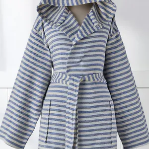 Peignoir unisexe 100% coton, best-seller, séchage rapide, vêtements de nuit d'été, tissu respirant, léger, toute l'année, fabrication ODM en Turquie - Product Image 3