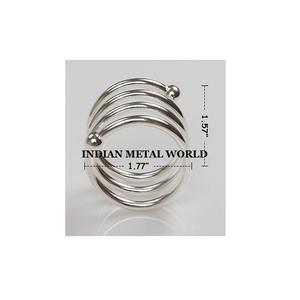 Rond de serviette décoratif de table en métal couleur argent de la meilleure qualité conception de fantaisie forme et taille personnalisées rond de serviette en fer à vendre - Product Image 6