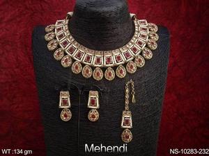 Ensemble collier ras du cou plaqué Mehendi Design fantaisie pour fête - Product Image 5