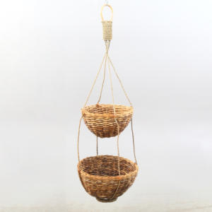 Water hyacinth kitchen <b>storage</b> <b>baskets</b> handweave <b>hanging</b> <b>basket</b> container fruit vegetable organizer - Product Image 1