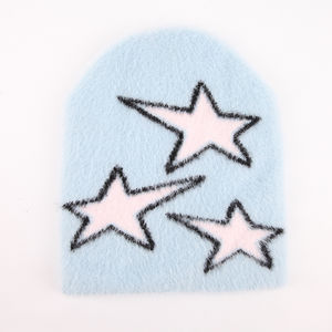 Gorro de jacquard deportivo personalizado bordado a mano cálido invierno Mohair Beanie sombreros con logotipo personalizado - Product Image 4