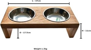 Hot Selling Portable <b>Cat</b> or Dog Feeding Station Portable Rectangle Wooden Pet <b>Feeders</b> with Stainless Steel Bowl - Product Image 6
