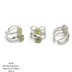 Vente en gros de bagues de fiançailles de luxe en argent sterling 925 bijoux fins zircon cubique (CZ) diamant serti sur mesure pour femmes - Product Image 1