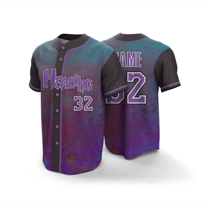 Jersey de béisbol en blanco con patrón de diseño de logotipo bordado uniforme de béisbol personalizado - Product Image 1