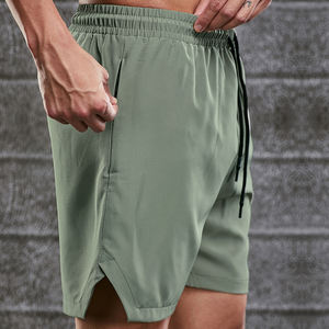 2025 Summer Polyester Woven Quick Dry 2 in 1 Mid Waist Men's Fitness <b>Shorts</b> With <b>Zipper</b> Pocket Gym Workout <b>Shorts</b> - Product Image 5