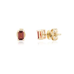 Superbe dernière conception de luxe 100% boucles d'oreilles en grenat taille baguette naturelle en or jaune massif 14 carats bijoux fins pour femmes - Product Image 5