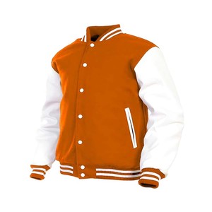 Chaqueta universitaria de béisbol con logotipo bordado personalizado-Nueva chaqueta universitaria en blanco al por mayor de moda - Product Image 6
