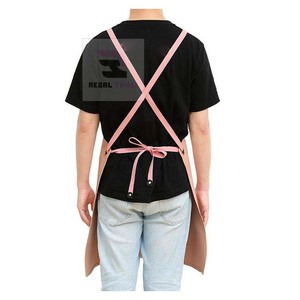 Unisex Professional PU Leather Barber <b>Aprons</b> with Pockets Comfortable Cotton and Denim Material - Product Image 2