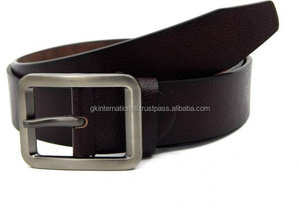 Cinturón de piel de vaca de alta calidad para hombre, cinturón informal de moda para vaqueros con hebilla ajustable, 100% cuero genuino, negro o marrón - Product Image 5